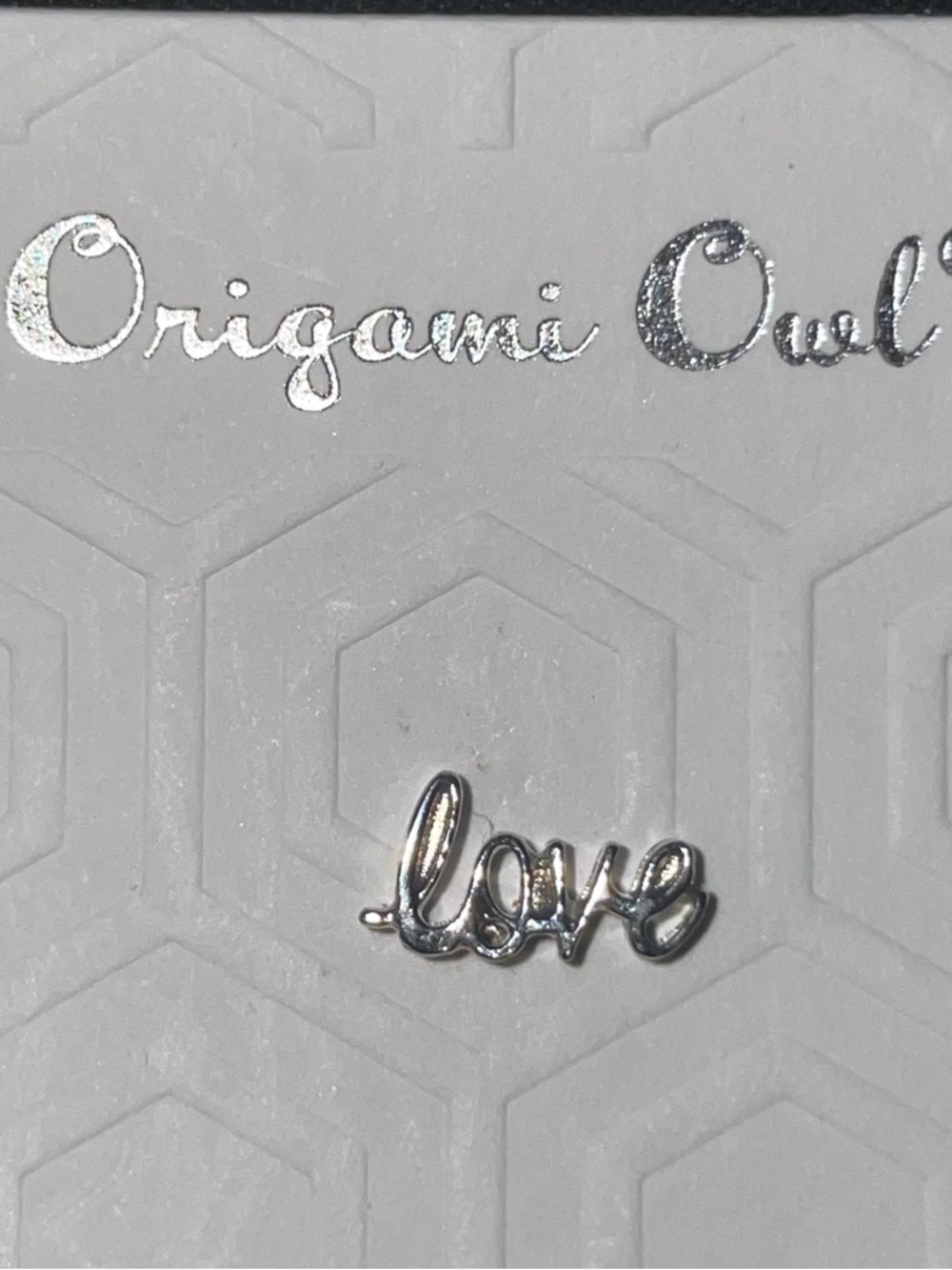Origami Owl Silver 'love' Script Charm Accent